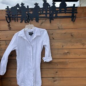 252.TAHARI Women's Long Sleeve Casual Tunic Button Up Shirt